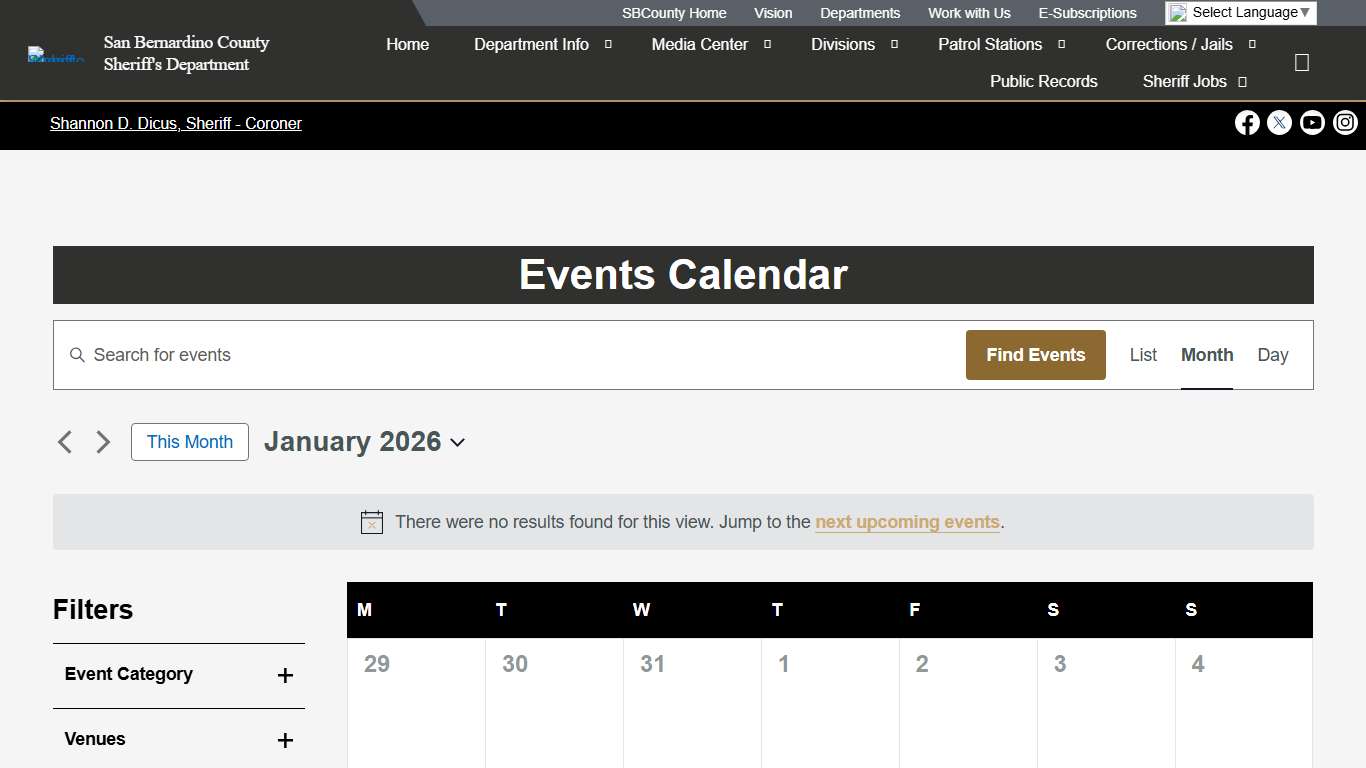 Events for January 2026 – Page 38 – San Bernardino County Sheriff's Department