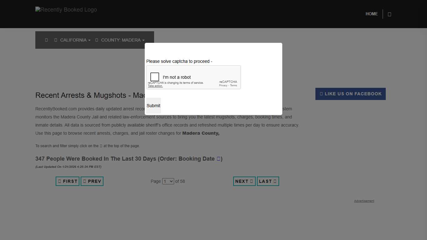 Madera County, California Mugshots | RecentlyBooked.com